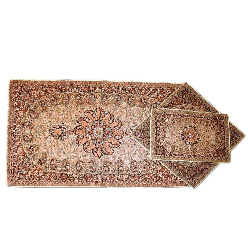سجاده و جانماز ابریشمی 3 تکه  ترمه رضایی طرح ونوس کد T10106