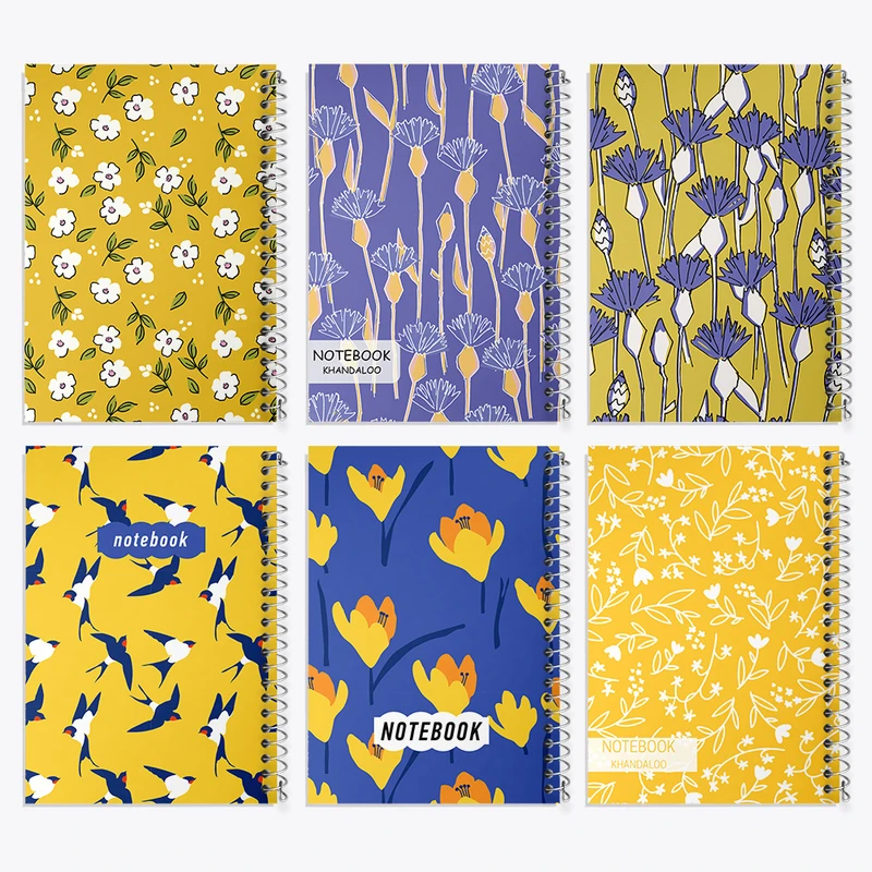 دفتر نقاشی 50 برگ خندالو طرح گل گلی کد 35 مجموعه 6 عددی