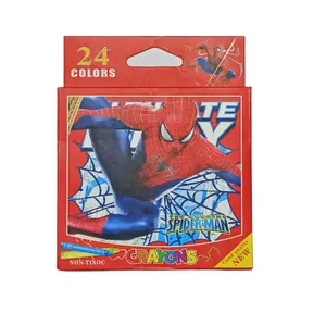 مداد شمعی 24 رنگ طرح مرد عنکبوتی