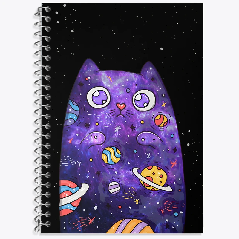 دفتر لغت 50 برگ خندالو طرح گربه ی فضایی کد N4442