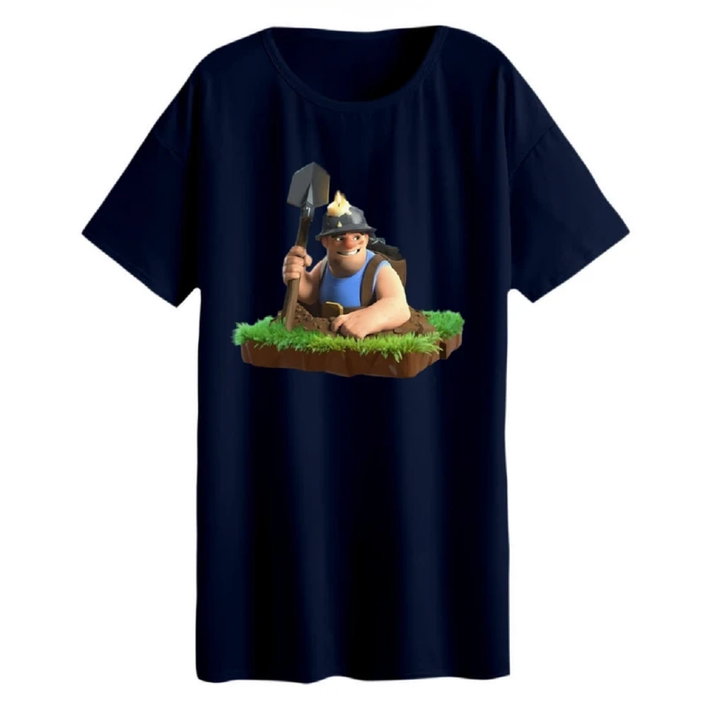 تی شرت لانگ زنانه مدل  کلش رویال کد 9