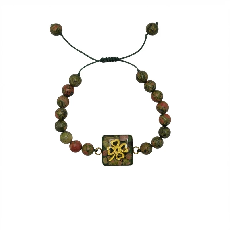 دستبند زنانه مارک گلد مدل روکش طلا طرح شبدرچهاربرگ کد GN2030