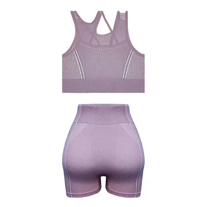 ست نیم تنه و شلوارک ورزشی زنانه مدل کاپ متحرک اسفنجی کد 23083