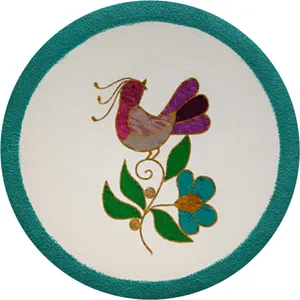 بشقاب دیوارکوب سفالی مدل پرنده خوشبختی کد 2