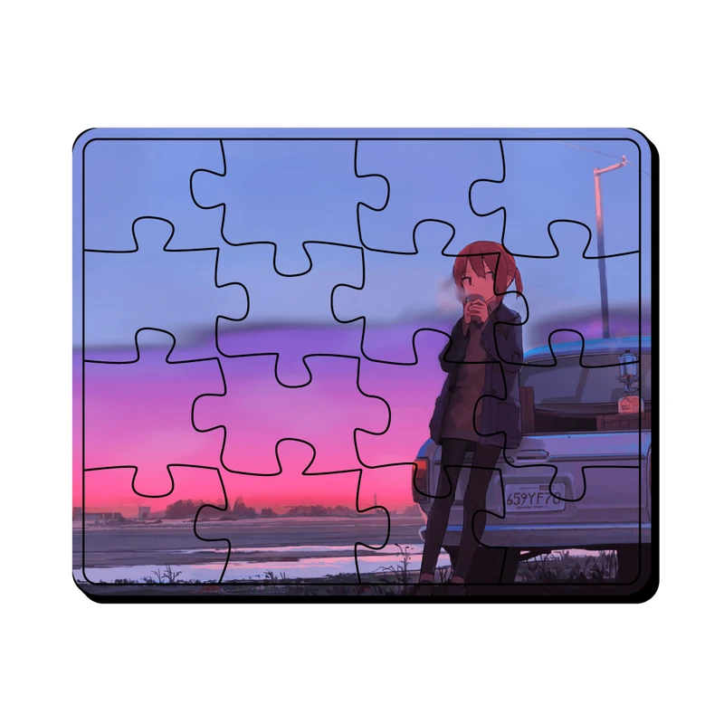 پازل 16 تکه مدل انیمه پنتون طرح دختر و غروب