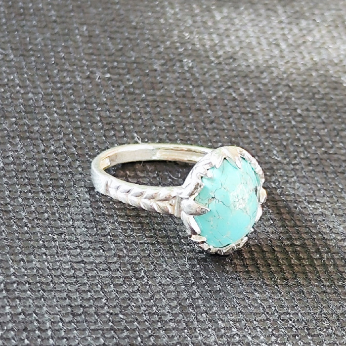 انگشتر نقره زنانه مدل فیروزه نیشابور کد 3300