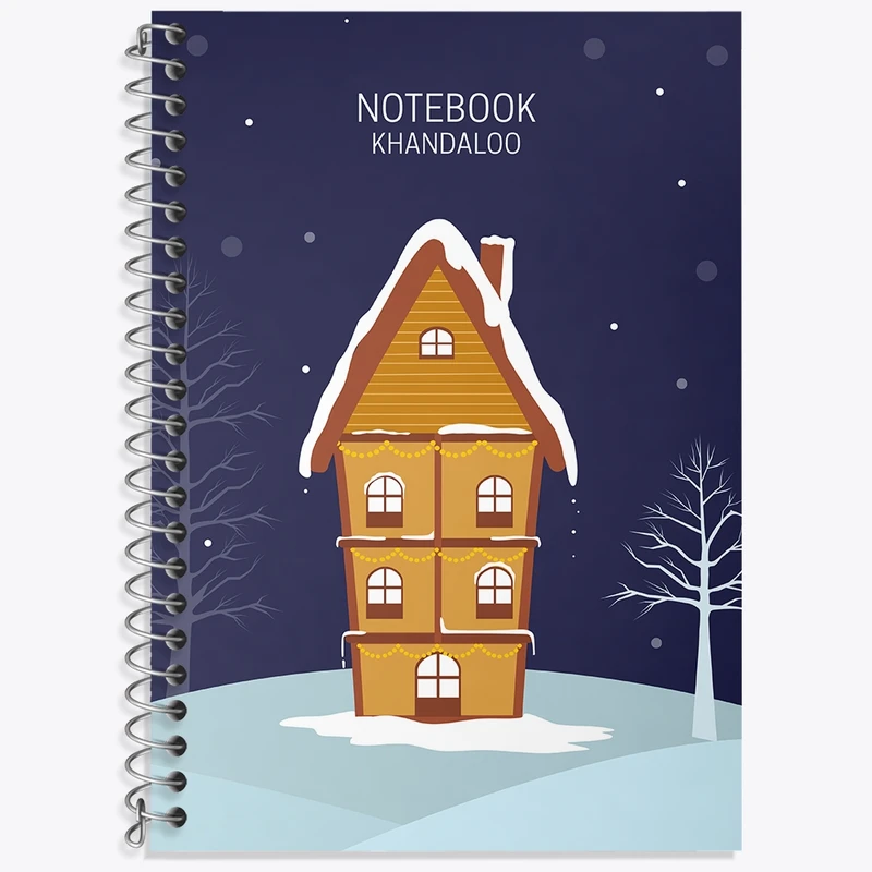 دفتر زبان 50 برگ خندالو مدل سه خط طرح خانه زمستانی کد N1166
