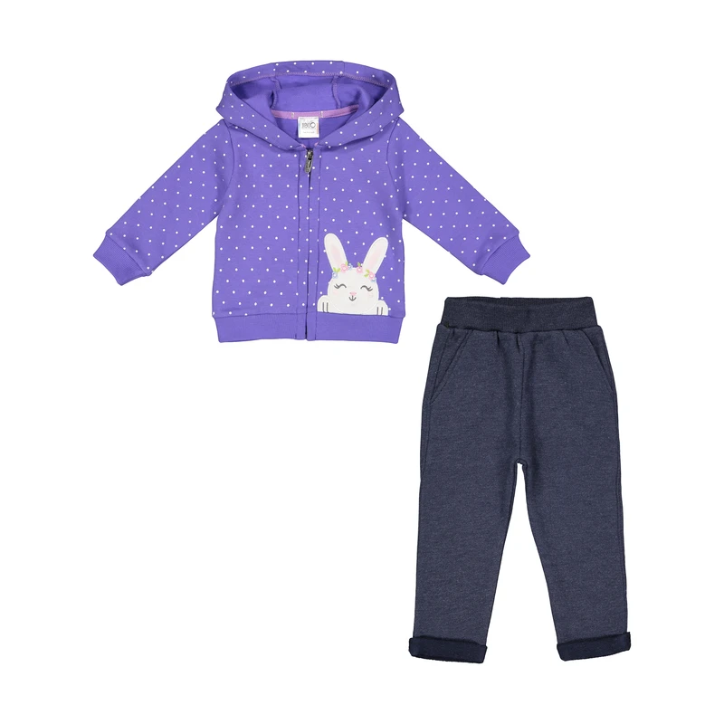 ست سویشرت و شلوار نوزادی دخترانه جی بی جو مدل 1560-67
