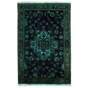 فرش دستبافت رنگ شده نیم متری طرح وینتج کد 991268