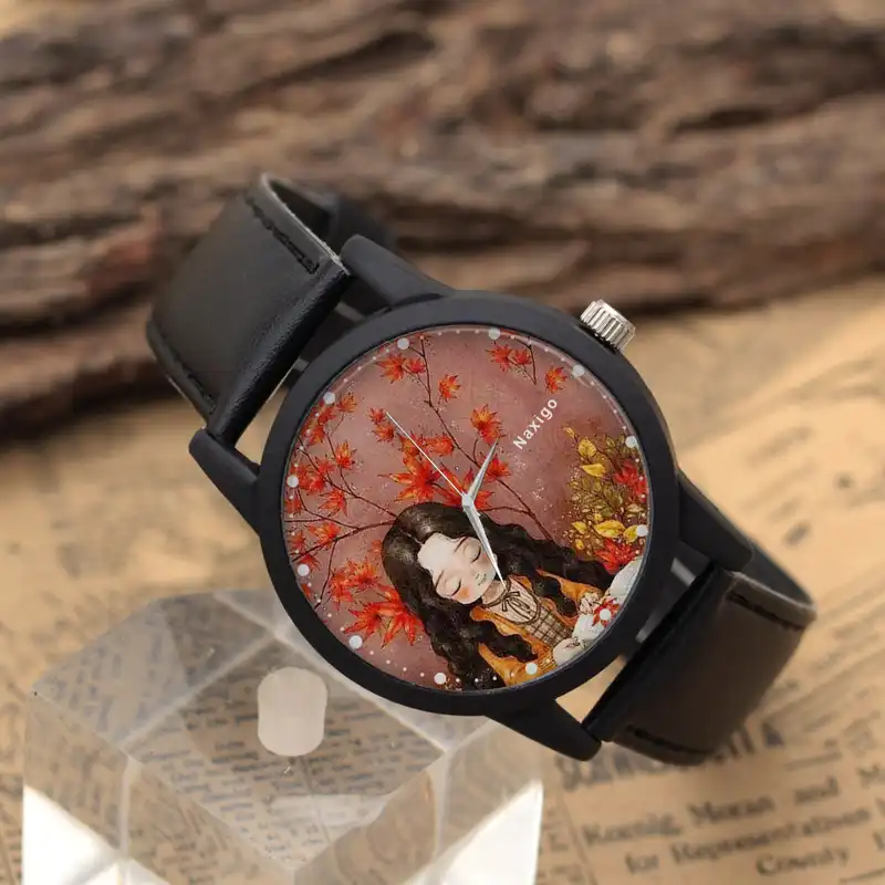 ساعت مچی عقربه ای ناکسیگو مدل دخترانه فانتزی کد LF12559