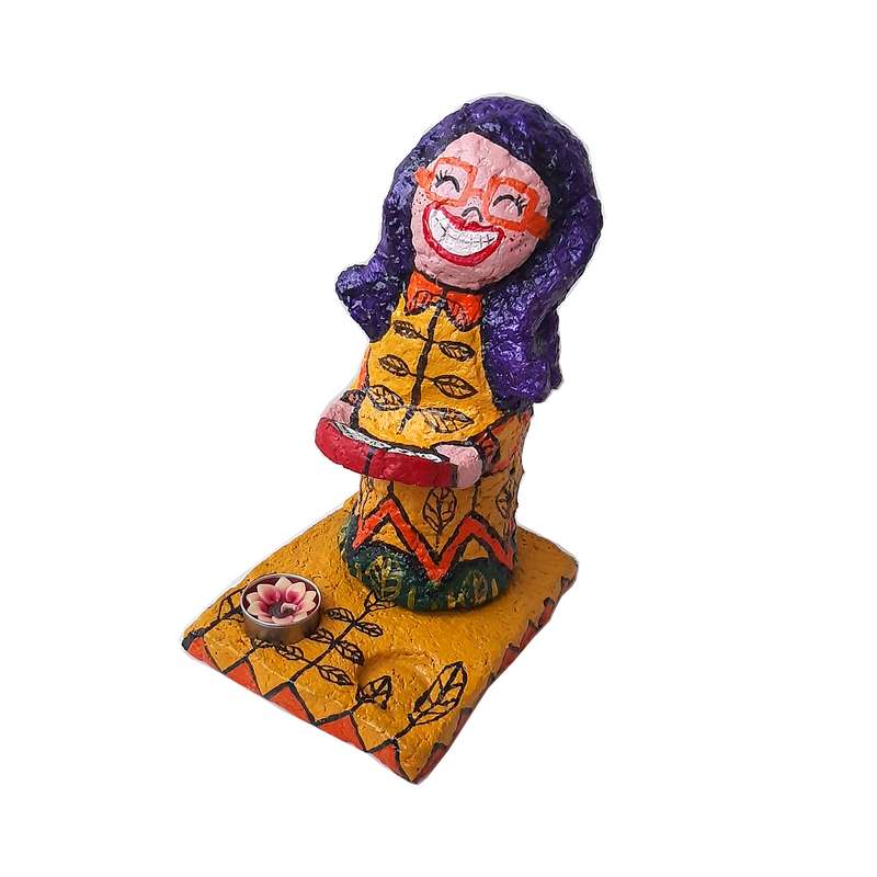 جاشمعی طرح دختر کتابخوان مدل پاپیه ماشه