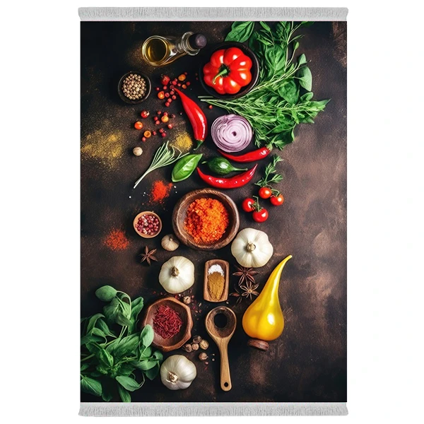 فرش پارچه‌ای دفه مدل فرشینه طرح آشپزخانه کد 1153