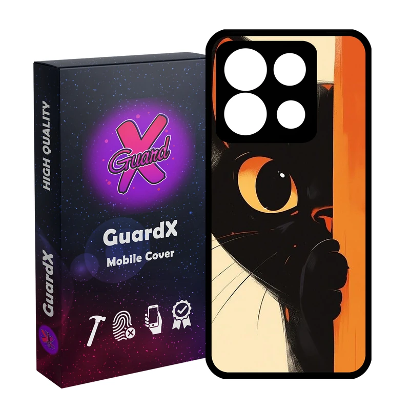 کاور گارد ایکس طرح گربه مدل Glass10730 مناسب برای گوشی موبایل شیائومی Poco X6 5G / Note 13 Pro 5G