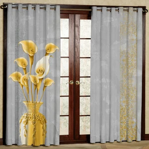 پرده مدل گلدون هازان پانچی کد 4484a سایز 140x200 سانتی متر