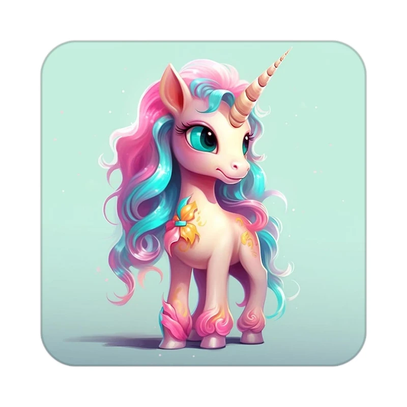 زیر لیوانی کاکتی طرح اسب تک شاخ و یونیکورن مدل mp30618