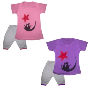 ست تی شرت آستین کوتاه و شلوارک دخترانه تروسکان مدل STARE مجموعه 2 عددی