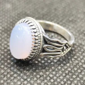 انگشتر نقره مردانه مدل سنگ عقیق کبود کد 74