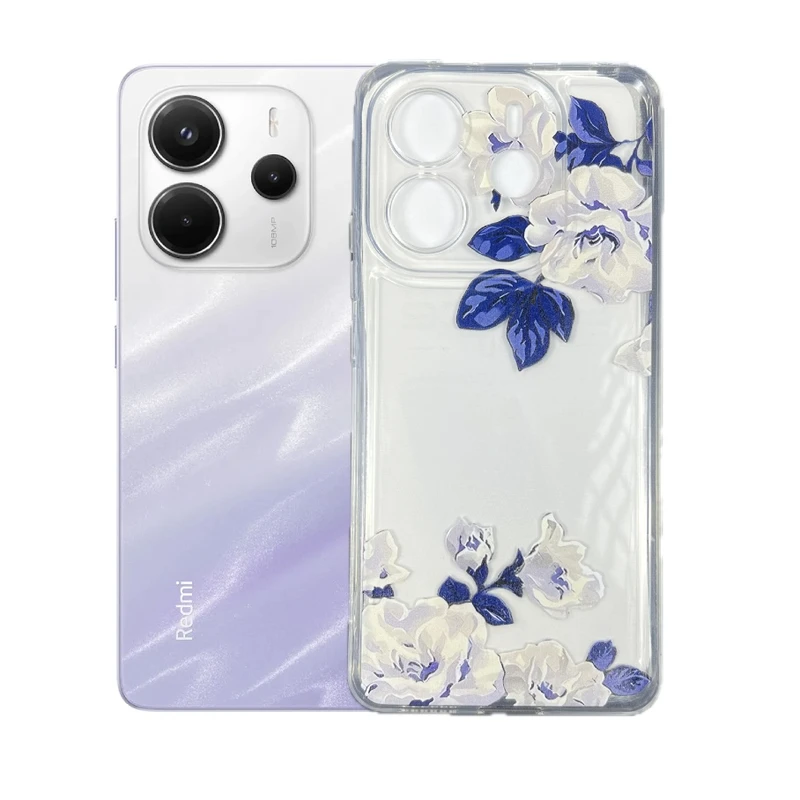 کاور طرح گل رز مناسب برای گوشی موبایل شیائومی Redmi Note 14 4g