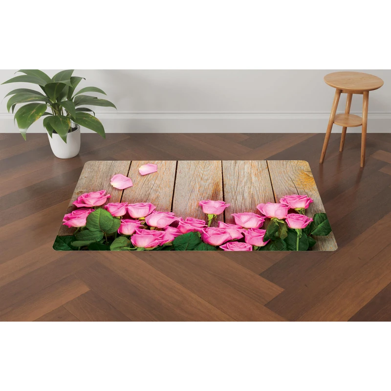 پادری مدل سه لایه رویه مخمل طرح گل کد S502 سایز 75x45 سانتی متر