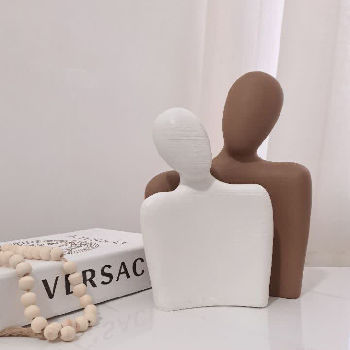 دکوری مدل مجسمه زوج عاشق تکیه گاه مجموعه دوعددی