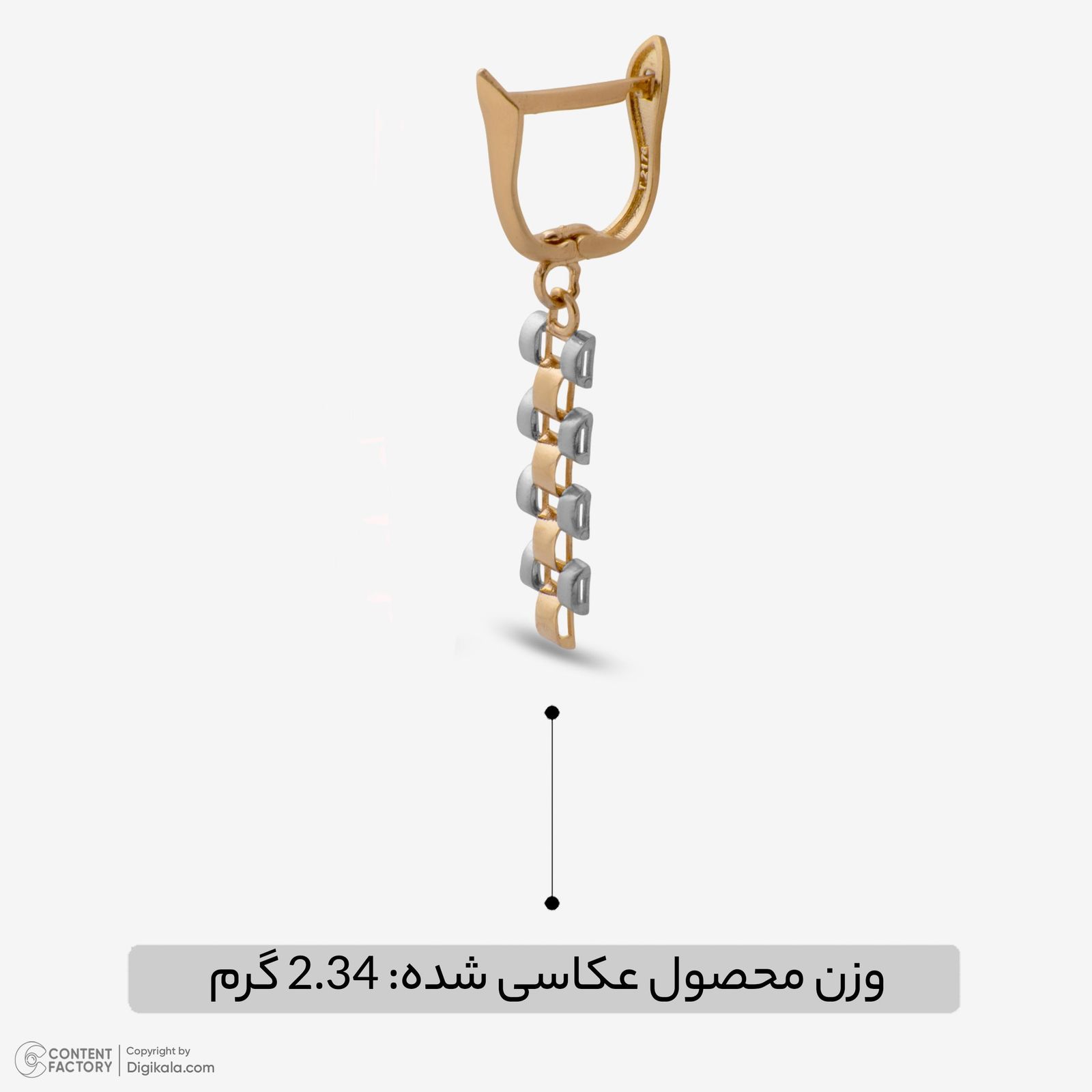 گوشواره کلیپسی طلا 18 عیار زنانه با طرح رولکس حافا گلد مدل e016 -  - 6