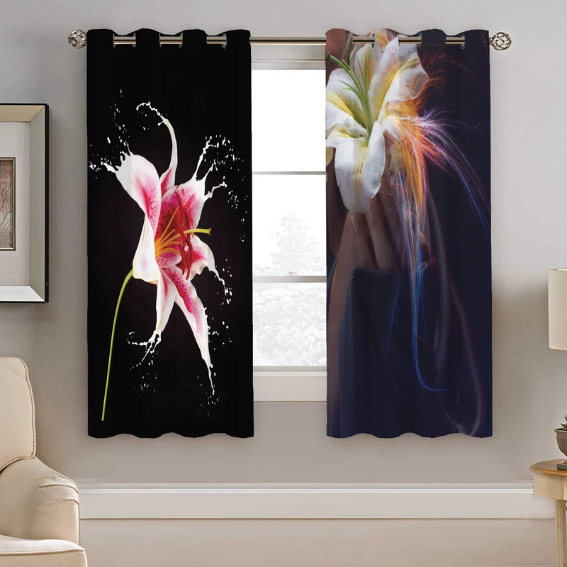 پرده نیروانا طرح گل مدل مخمل کد 5223 سایز 140×200 سانتی متر