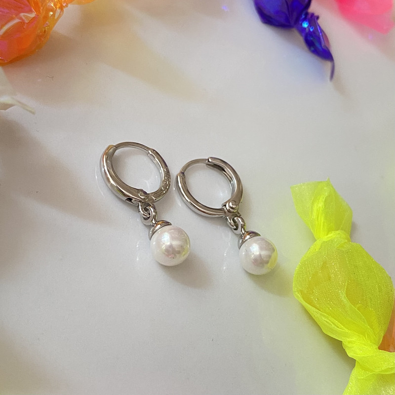 گوشواره زنانه ژوپینگ مدل مرواریدی حلقه ای گوشواره زنانه ژوپینگ مدل مرواریدی حلقه ای