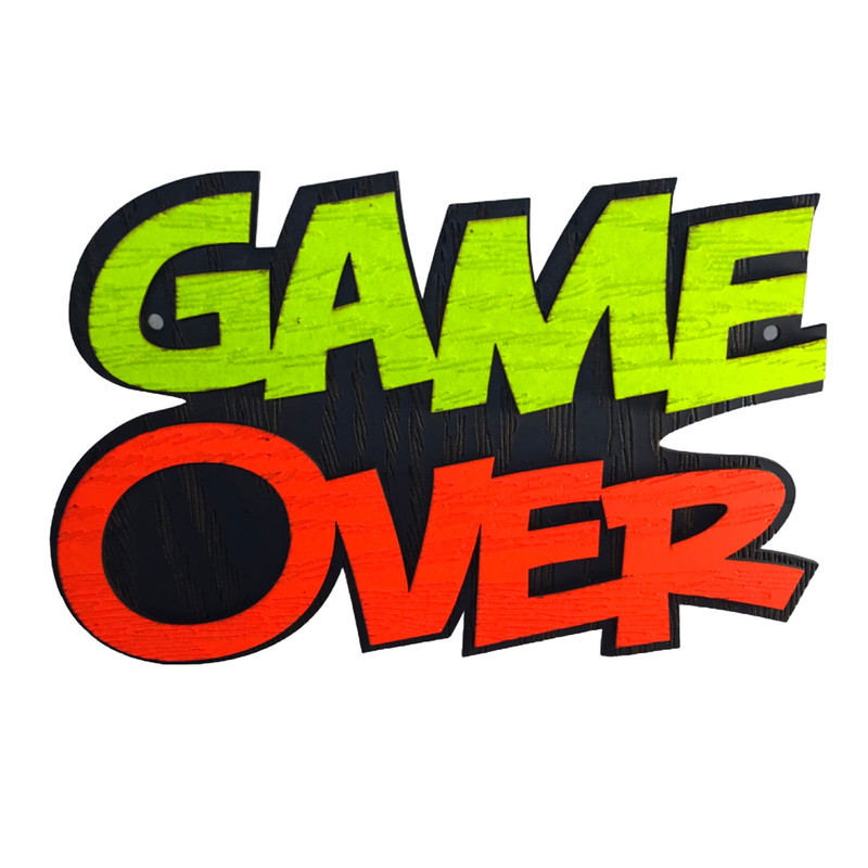 دیوارکوب زیروبم مدل بلک لایت طرح Game Over