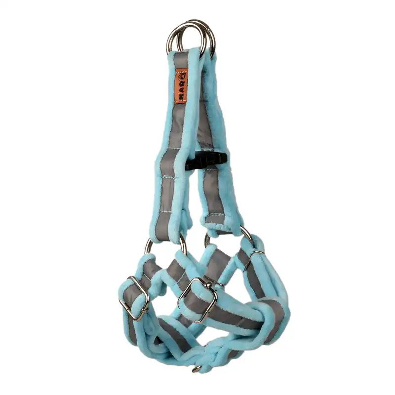 قلاده کتفی و گردنی و بند قلاده سگ طرح مخملی مدل شبرنگی کد m013