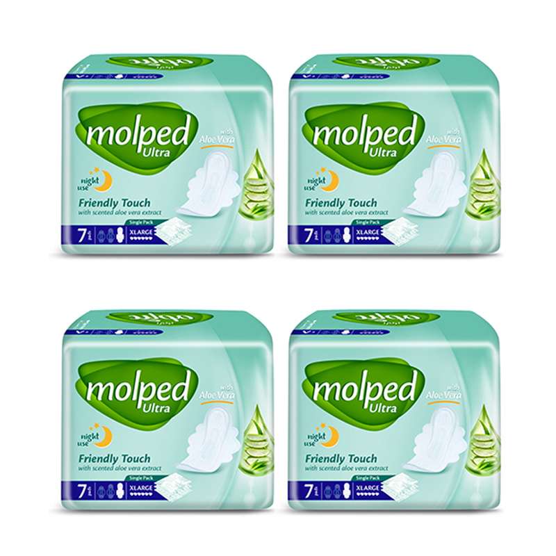 نوار بهداشتی مولپد مدل آلوئه ورا مجموعه 4 عددی