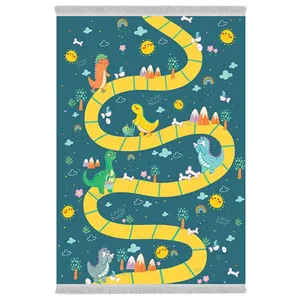 فرش پارچه‌ای دفه مدل فرشینه هازان مخمل طرح فانتزی کد 3133