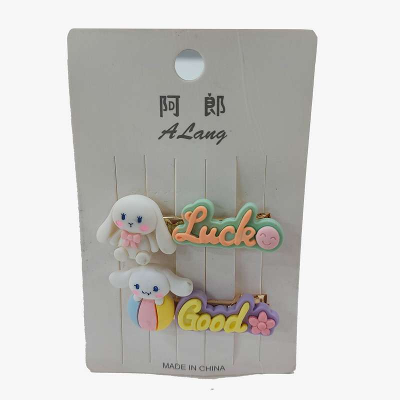 گیره مو دخترانه مدل فانتزی طرح خرگوشی بسته 2 عددی