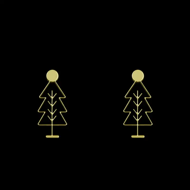 گوشواره طلا 18 عیار زنانه مدوپد مدل درخت کد GA1-15796