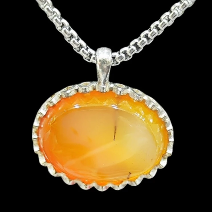 گردنبند مردانه مدل سنگ عقیق کد 4420