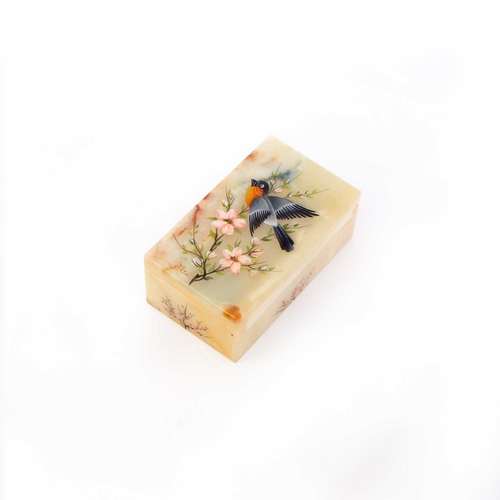 جعبه سنگی دست‌ساز آرانیک مدل نگارگری کد 1007500043