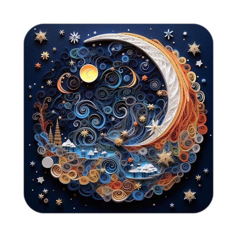 زیر لیوانی کاکتی طرح ماه و ستاره مدل mp53470