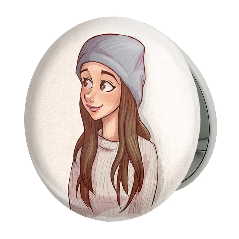 آینه جیبی خندالو طرح دخترونه مدل تاشو کد 1649 