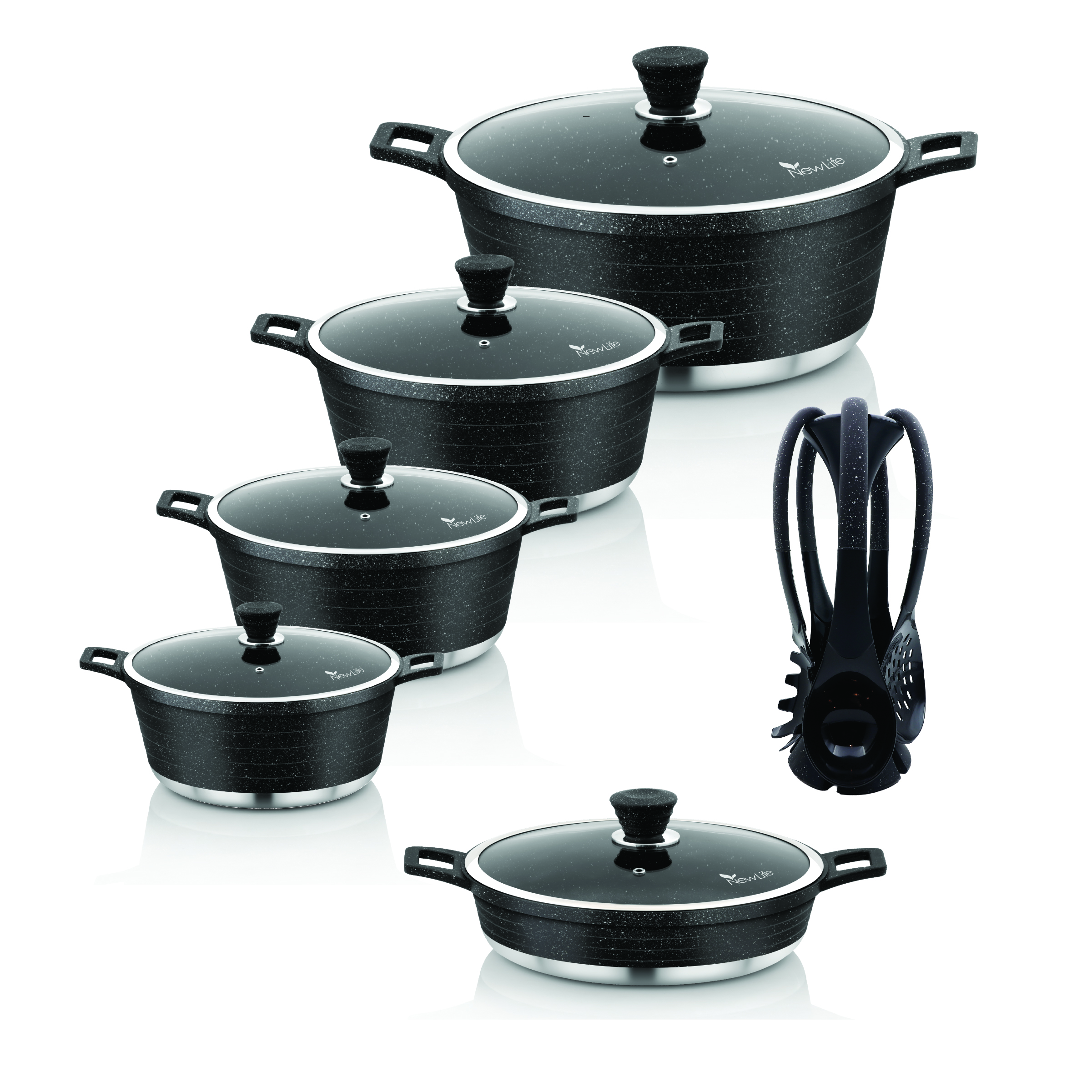 سرویس قابلمه و تابه گرانیتی 16 پارچه نیولایف مدل AFRA-6316