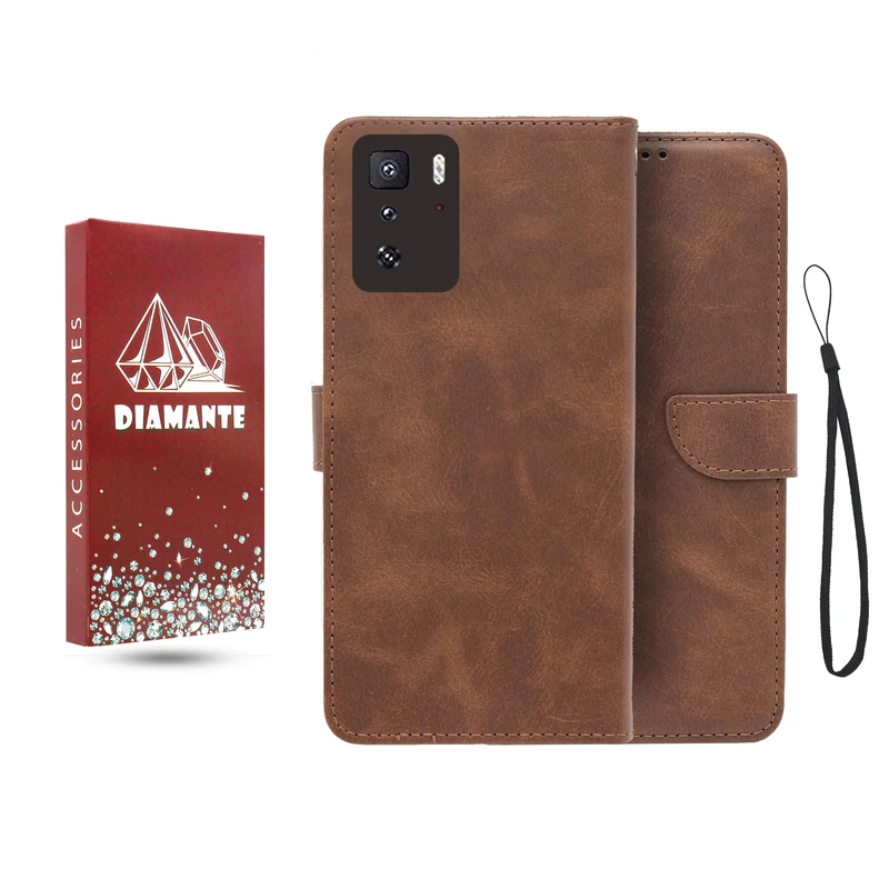 کیف کلاسوری دیامانته مدل جاکارتی بنددار مناسب برای گوشی موبایل شیائومی Poco X3 GT به همراه بند آویز