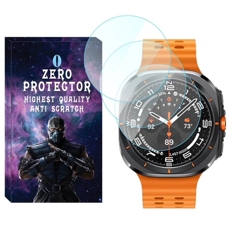 محافظ صفحه نمایش شیشه‌ای زیرو مدل Glass-ZR مناسب برای ساعت هوشمند سامسونگ Galaxy Watch 7 Ultra 47mm بسته سه عددی