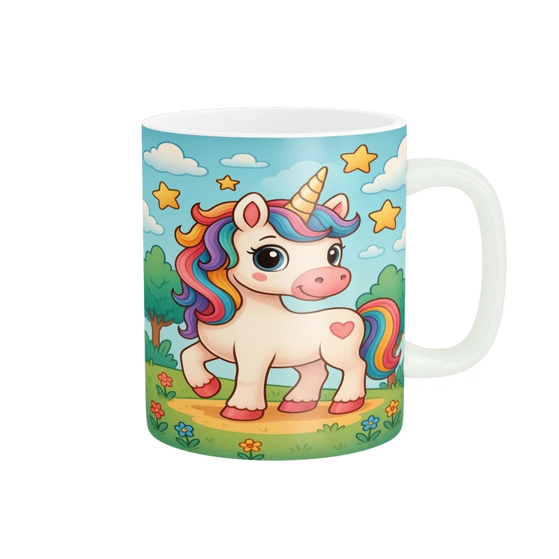 ماگ پاد آفرین مدل فانتزی طرح کارتونی تک شاخ یونیکورن کد p11882