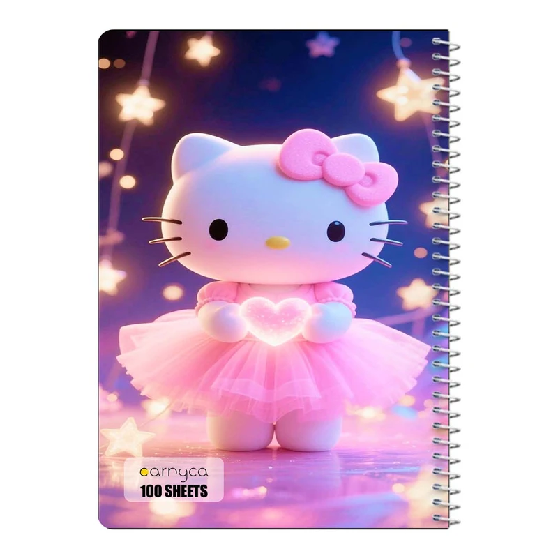 دفتر مشق 100 برگ سیمی کارنیکا طرح هلو کیتی hello kitty کد 82421