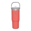 قمقمه 0.88 لیتری مدل Iceflow Flip Straw Tumbler، جنس استیل، دارای درب پیچی با سری پیچی آسان‌نوش نی‌دار، عایق حرارت استیل