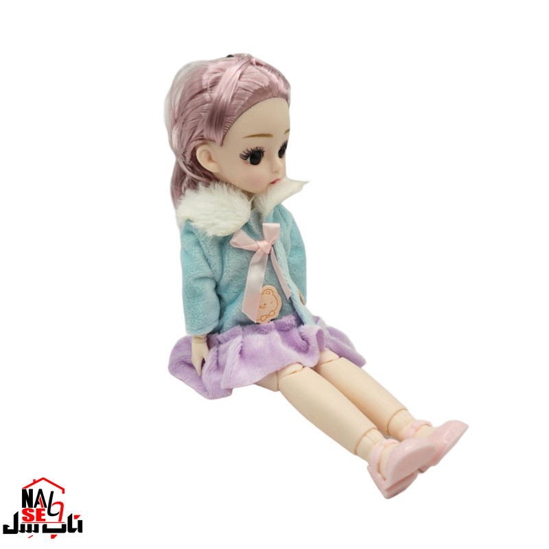 عروسک ناب سل مدل دختر چشم تیله ای کد 0032 ارتفاع 30 سانتی متر