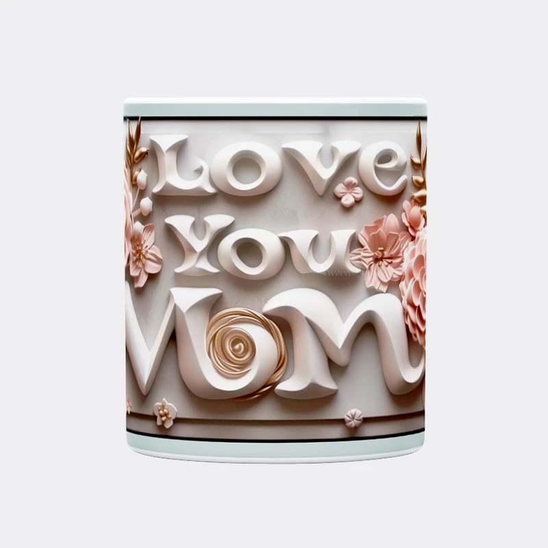 ماگ حس آمیزی طرح سه بعدی روز مادر مدل Love you MOM کد 014
