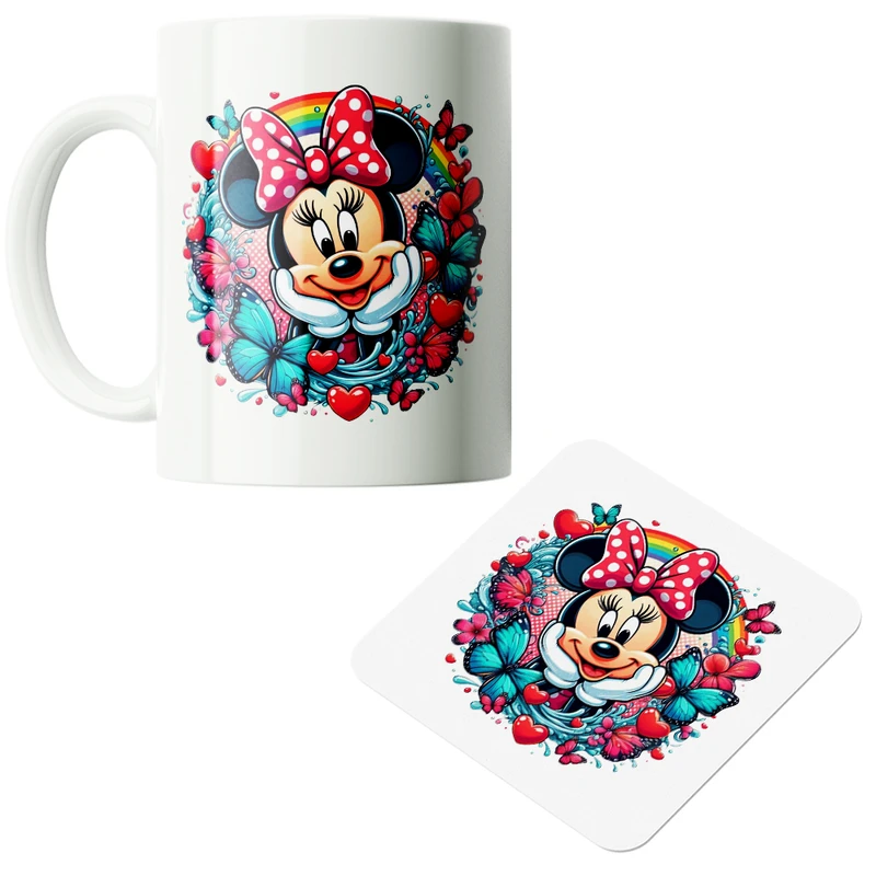 ماگ پاد آفرین مدل کارتونی میکی موس کیوت فانتزی بامزه کد PZ320 به همراه زیرلیوانی