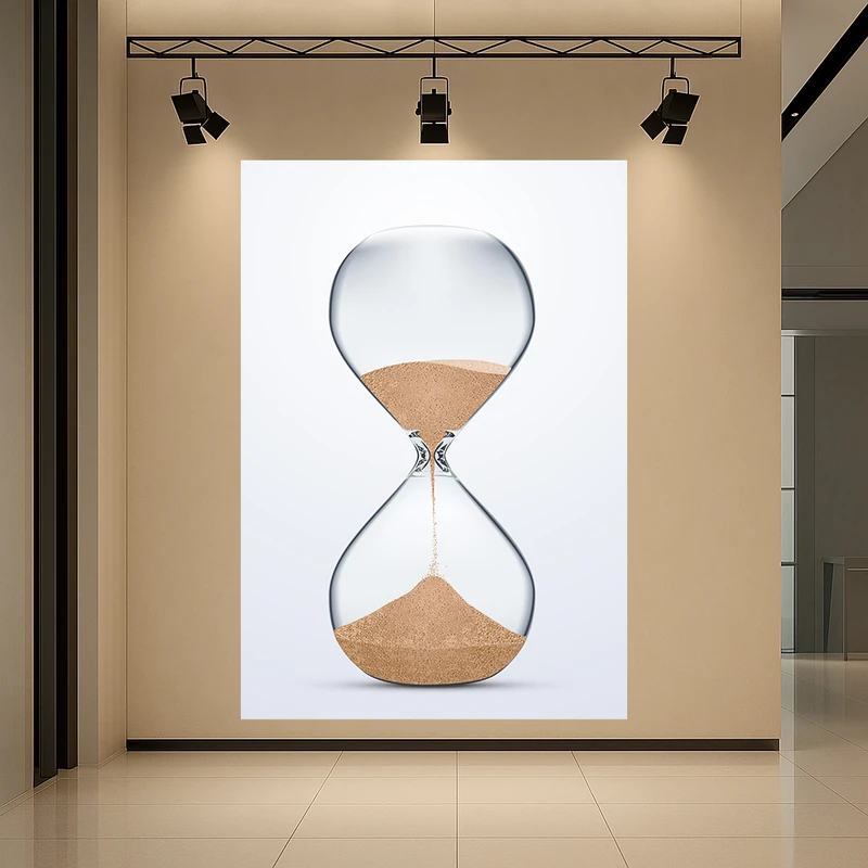 تابلو بوم طرح مخمل ساعت شنی مدل گذر زمان کد PD1311554