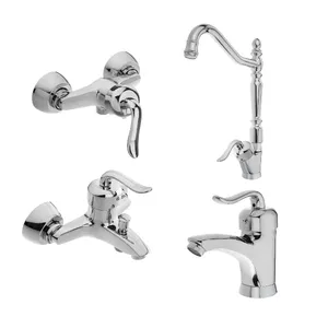 ست شیرآلات تیرداد مدل قاجاری کروم مجموعه 4 عددی