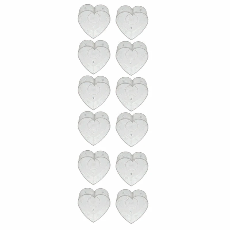 قالب شمع طرح قلب شفاف کد GALSIL12 بسته 12 عددی