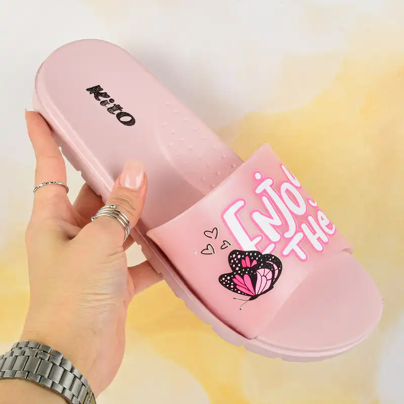 دمپایی زنانه کیتو مدل از چیزای کوچیک لذت ببر کد 4003